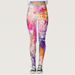 Moderne Abstracte Geometrische Rasterpatroon Leggings