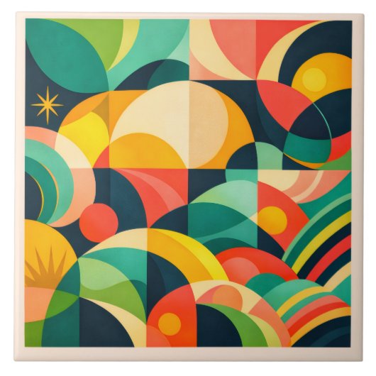 Moderne Abstracte Geometrische Tegeltje (Voorkant)