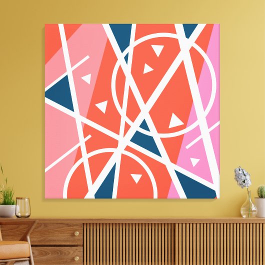 Moderne abstracte geometrische tekencanvasafdruk canvas afdruk (Insitu (Woonkamer))