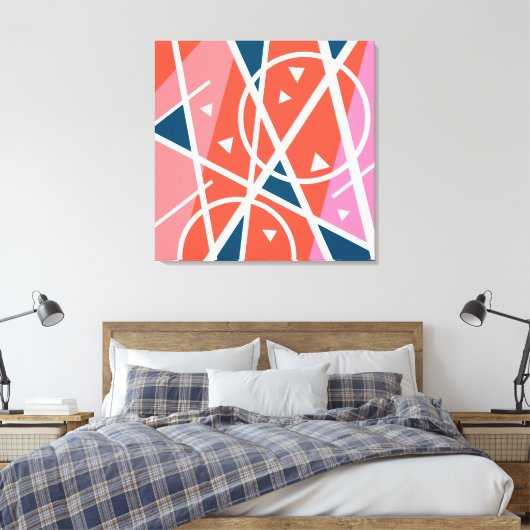 Moderne abstracte geometrische tekencanvasafdruk canvas afdruk (Insitu (Slaapkamer))