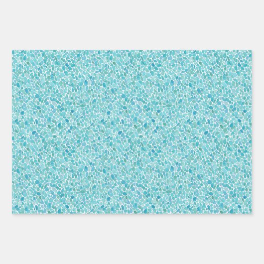 Moderne Abstracte geometrische turquoise Waterverf Inpakpapier Vel (Voorkant 2)