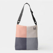 Moderne Abstracte geometrische vierkanten Neutral  Crossbody Tas (Voorkant)