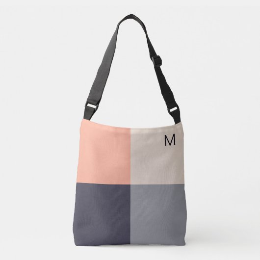 Moderne Abstracte geometrische vierkanten Neutral  Crossbody Tas (Voorkant)