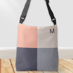 Moderne Abstracte geometrische vierkanten Neutral  Crossbody Tas
