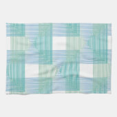 Moderne Abstracte geometrische vierkanten Patroon Theedoek (Horizontaal)