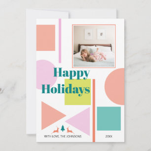 Moderne, abstracte geometrische vormen blozen, bla feestdagenkaart