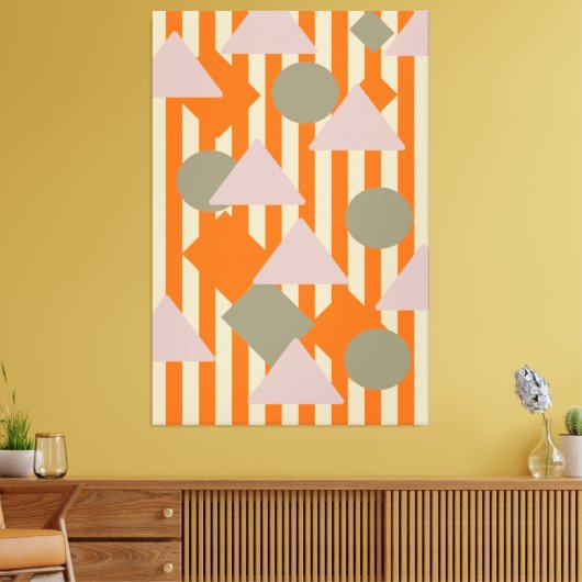 Moderne abstracte geometrische vormen en strepen,  canvas afdruk (Insitu (Woonkamer))
