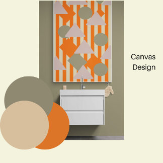 Moderne abstracte geometrische vormen en strepen,  canvas afdruk