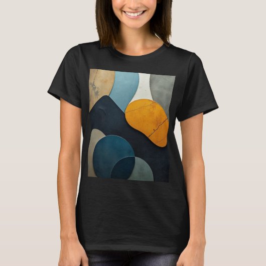 Moderne Abstracte Geometrische Vormen Getextureerd T-shirt (Voorkant)