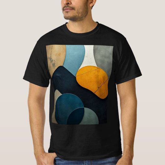 Moderne Abstracte Geometrische Vormen Getextureerd T-shirt (Voorkant)