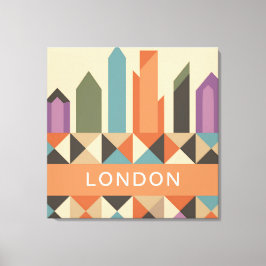 Moderne Abstracte geometrische vormen in Londen Canvas Afdruk