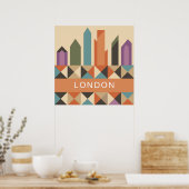 Moderne Abstracte geometrische vormen in Londen Poster (Keuken)