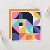 Moderne Abstracte geometrische vormen Kaart (Voorkant / Achterkant in situ)