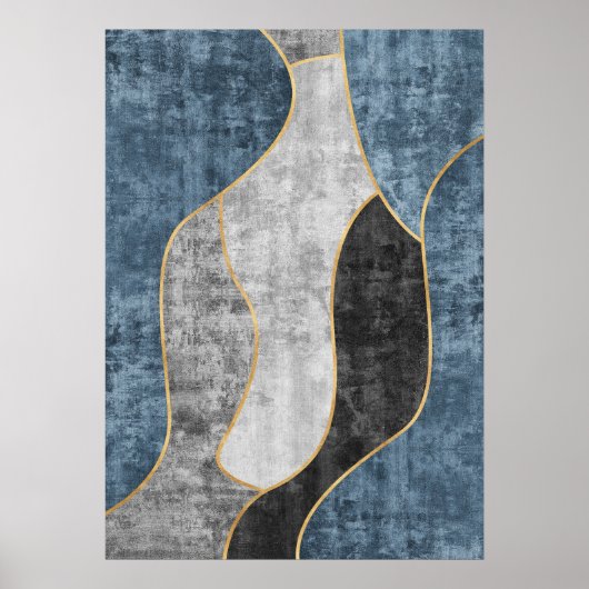 Moderne Abstracte geometrische vormen Wall Art Pos Poster (Voorkant)