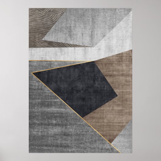 Moderne Abstracte geometrische vormen Wall Art Pos Poster (Voorkant)