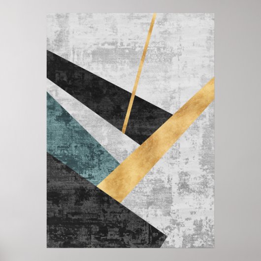 Moderne Abstracte geometrische vormen Wall Art Pos Poster (Voorkant)