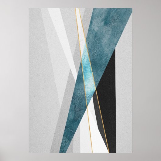 Moderne Abstracte geometrische vormen Wall Art Pos Poster (Voorkant)