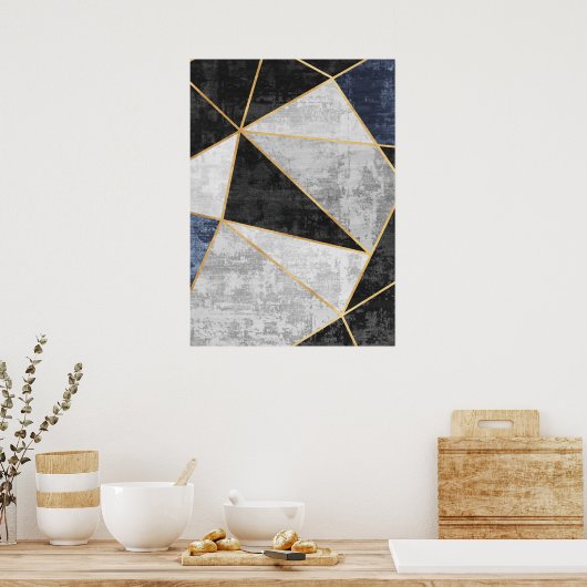 Moderne Abstracte geometrische vormen Wall Art Pos Poster (Keuken)