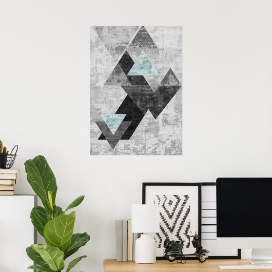 Moderne Abstracte geometrische vormen Wall Art Pos Poster (Thuiskantoor)