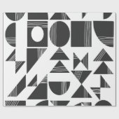 Moderne Abstracte geometrische vormen | Zwart-wit Cadeaupapier (Vlak)