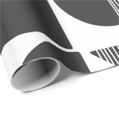 Moderne Abstracte geometrische vormen | Zwart-wit Cadeaupapier (Rol Hoek)