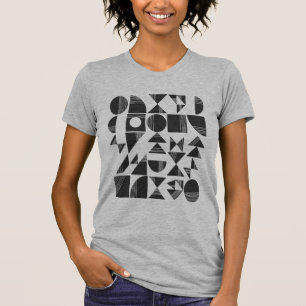 Moderne Abstracte geometrische vormen   Zwart-wit T-shirt