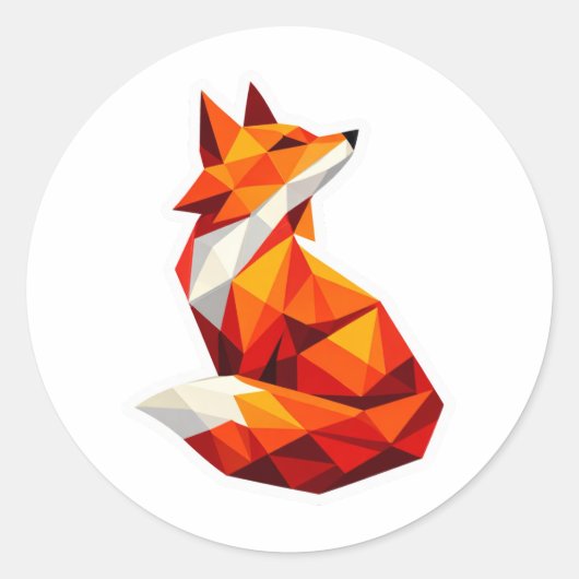 Moderne Abstracte Geometrische Vos Sticker (Voorkant)