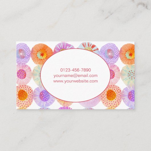 Moderne Abstracte geometrische Waterverf Circles B Visitekaartje (Achterkant)