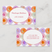 Moderne Abstracte geometrische Waterverf Circles B Visitekaartje (Voorkant / Achterkant)