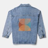 Moderne Abstracte geometrische Waterverf Denim Jacket (Achterkant)
