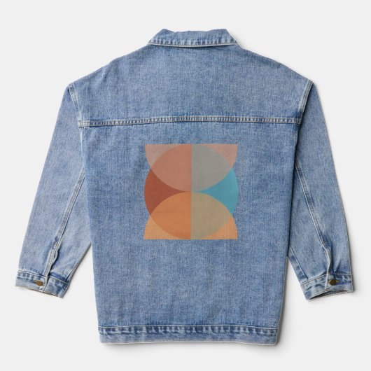 Moderne Abstracte geometrische Waterverf Denim Jacket (Achterkant)