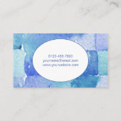 Moderne Abstracte geometrische Waterverf Patroonbl Visitekaartje (Achterkant)
