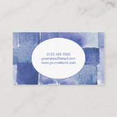 Moderne Abstracte geometrische Waterverf Patroonbl Visitekaartje (Achterkant)