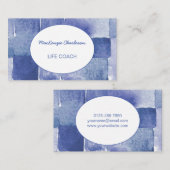 Moderne Abstracte geometrische Waterverf Patroonbl Visitekaartje (Voorkant / Achterkant)