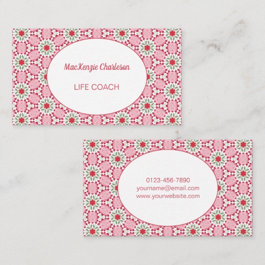 Moderne Abstracte Geometrische Waterverf Patroonbu Visitekaartje (Voorkant / Achterkant)