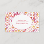 Moderne Abstracte geometrische Waterverf Visitekaa Visitekaartje (Achterkant)