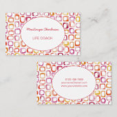 Moderne Abstracte geometrische Waterverf Visitekaa Visitekaartje (Voorkant / Achterkant)