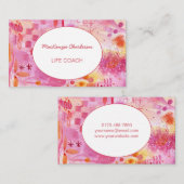 Moderne Abstracte geometrische Waterverf Visitekaa Visitekaartje (Voorkant / Achterkant)