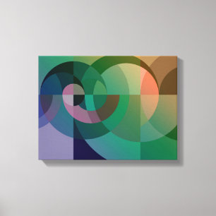 Moderne abstracte geometrische zee zonsondergang G Canvas Afdruk