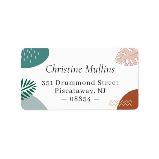 Moderne Abstracte geometrische zomer tropische Etiket (Voorkant)