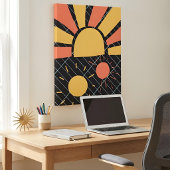 Moderne Abstracte Geometrische Zon Vibrant Minimal Canvas Afdruk