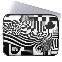 Moderne Abstracte Geometrische Zwart-Wit Patroon 1