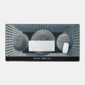 Moderne Abstracte Geometrische Zwart-Wit Patroon Bureaumat (Keyboard & Muis)