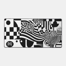 Moderne Abstracte Geometrische Zwart-Wit Patroon Bureaumat