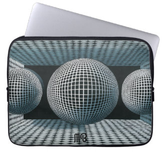 Moderne Abstracte Geometrische Zwart Witte Patroon Laptop Sleeve