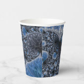 Moderne Abstracte Geometrische Zwarte Blauwe Fract Papieren Bekers (Rechts)
