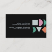 Moderne abstracte geometrische zwarte chic visitekaartje (Achterkant)