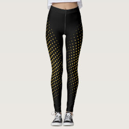 Moderne Abstracte Geometrische Zwarte Gouden Pixel Leggings