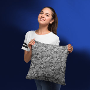 Moderne Abstracte geometrische zwarte grijze patro Kussen