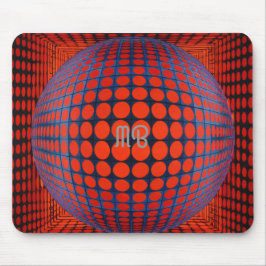 Moderne Abstracte Geometrische Zwarte Rode Blauwe  Muismat